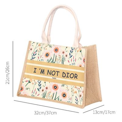 Giá tốt. Bao bì jute thân thiện với môi trường tùy chỉnh in hoa Jute mua sắm trực tuyến