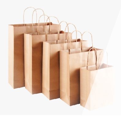 Harga yang bagus Kantong Kertas Makanan Kemasan Kantong Hadiah Kraft Biru Untuk Belanja daring