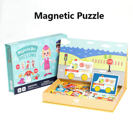 Un bon prix. Magnétique préscolaire éducatif Puzzles Jigsaw Plateau Traffic Dress Pour les enfants en ligne