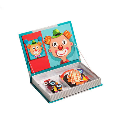 Dobra cena. OEM Crazy Faces Magnetic Book Wooden Jigsaw Puzzles Puzzle Box dla dzieci w wieku 3 lat w sieci