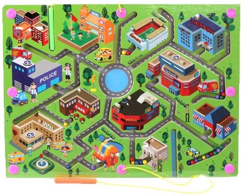 Dobra cena. Dzieci miejski ruch drzewny Magnetyczny Puzzle Labirynt Gry planszowe Zabawki edukacyjne w sieci