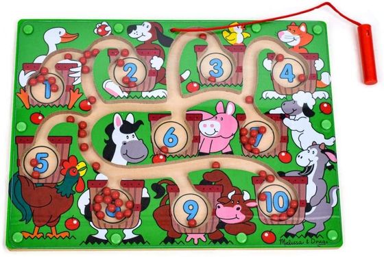 Dobra cena. Dzieciaki drewniane Numer Magnetyczny Puzzle Labirynt Zabawki koralika gra planszowa w sieci