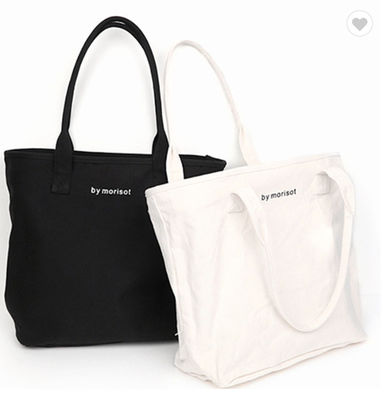 ราคาดี ย้อนกลับไป 10oz 12oz ขาวดํา Canvas Tote กระเป๋าสะพาย ผงอินทรีย์สําหรับผู้หญิง ออนไลน์