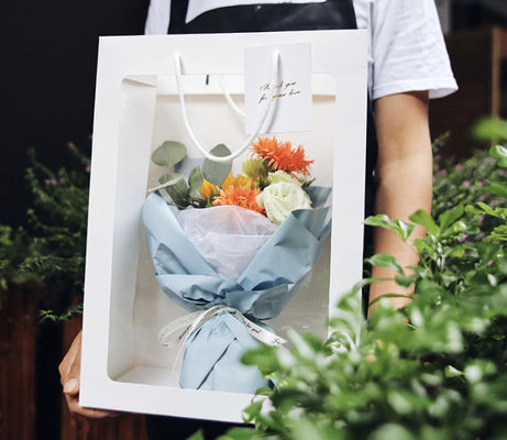 Harga yang bagus Kemasan kantong kertas biodegradable dengan jendela untuk hadiah grosir 450gm daring