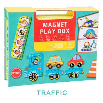 Good price OEM Educational Magnetic Puzzle Box Traffic Theme For 2 Year Olds Kids online