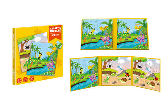 Un bon prix. Jouets éducatifs Magnétique Puzzle Livre de puzzle Insectes Thème Pour les enfants de 3 ans et plus en ligne