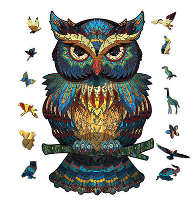 Harga yang bagus ODM Unik Hewan Owl Puzzle Kayu Hadiah Untuk Dewasa Anak-anak daring