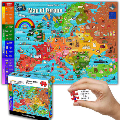 Good price Color Europe Map 1000 Piece Paper Jigsaw Puzzle For Kids 12+ Teens Adults Families online